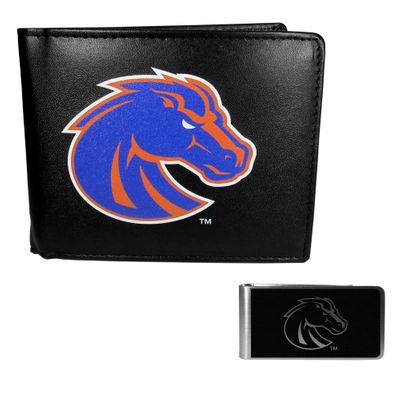 Boise St. Broncos Bi-fold Wallet & Black Money Clip