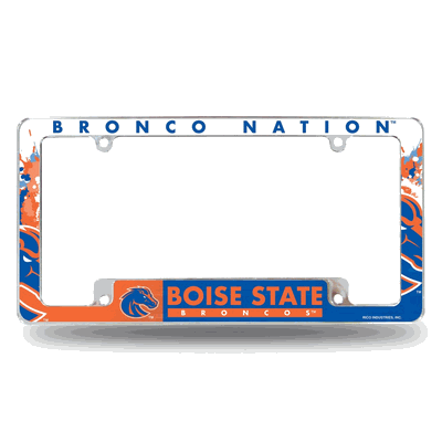 Boise State Broncos Primary 12"x 6" Chrome Auto License Plate Frame