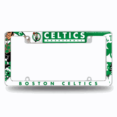 Boston Celtics Primary 12" x 6" Chrome Automotive License Plate Frame