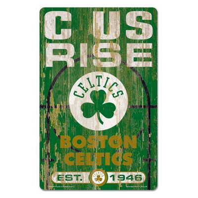 Boston Celtics "Slogan" Wood Sign