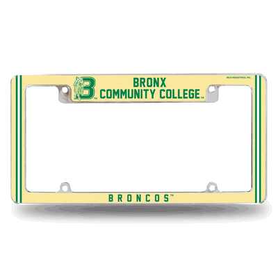 Bronx Community College BCC Broncos Chrome License Plate Frame