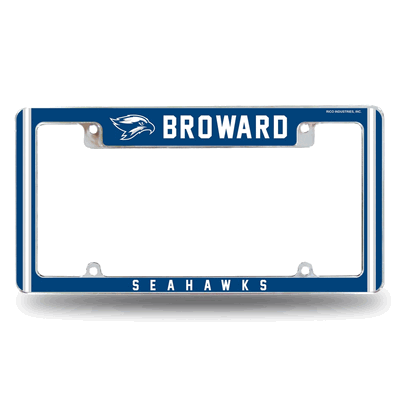 Broward College�Seahawks 12"x 6" Chrome Auto License Plate Frame