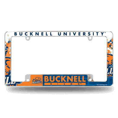 Bucknell Bison Primary 12"x 6" Chrome Automotive License Plate Frame
