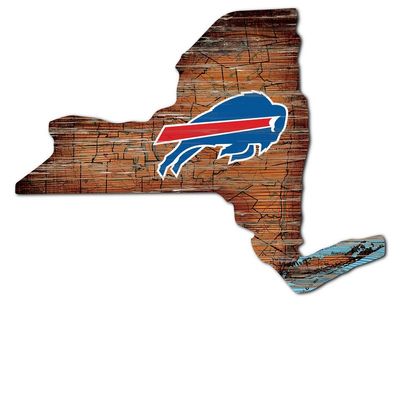 Buffalo Bills 24 Inch Distressed State with Logo Sign