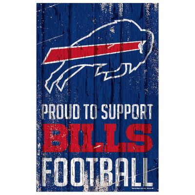 Buffalo Bills "Proud to Support" Wood Sign