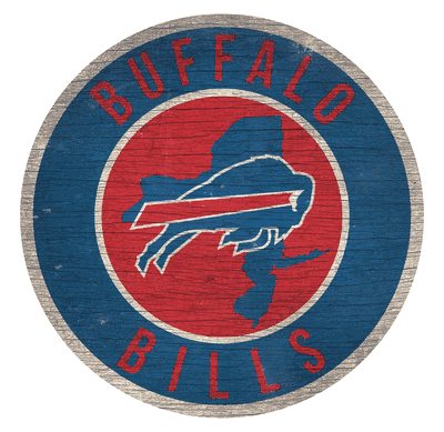 Buffalo Bills "Round State" Wood Sign