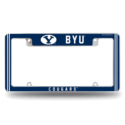 BYU Cougars Classic 12"x 6" Chrome Automotive License Plate Frame
