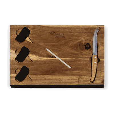 Carolina Panthers Delio Acacia Cheese Cutting Board & Tools Set