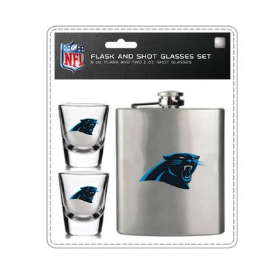 Carolina Panthers Flask and Shot Glass Set