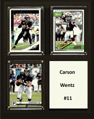 Carson Wentz Three Card Plaque