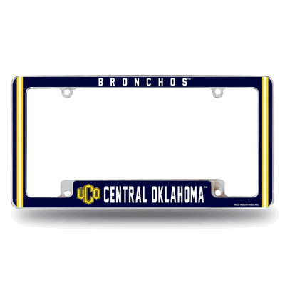 Central Oklahoma�Bronchos 12"x 6" Chrome Auto License Plate Frame