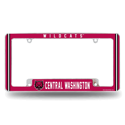 Central Washington�Wildcats 12"x 6" Chrome Auto License Plate Frame