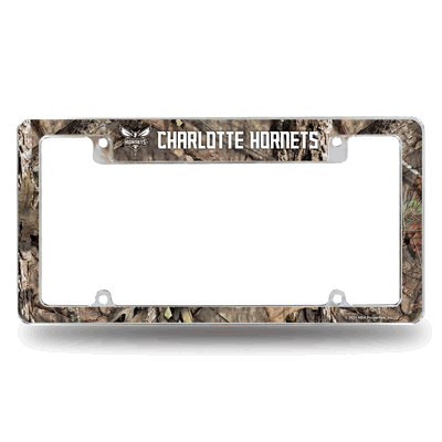 Charlotte Hornets Mossy Oak Chrome Automotive License Plate Frame