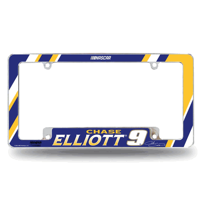 Chase Elliott 12" x 6" Chrome Automotive License Plate Frame