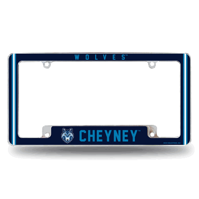 Cheyney�Wolves12"x 6" Chrome Automotive License Plate Frame