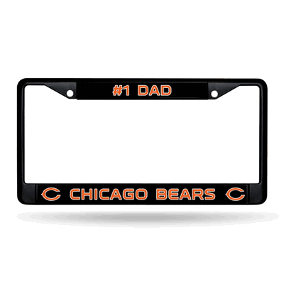 Chicago Bears #1 Dad Black Chrome Frame with Decal Inserts - 12" x 6"
