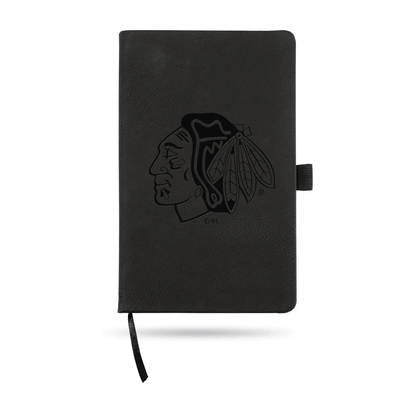 Chicago Blackhawks Black - Primary Laser Engraved Small Notepad