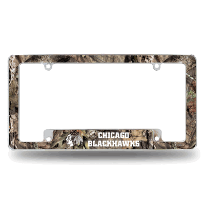 Chicago Blackhawks Mossy Oak Chrome Automotive License Plate Frame