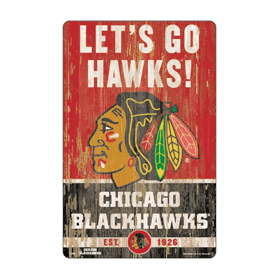 Chicago Blackhawks "Slogan" Wood Sign