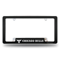 Chicago Bulls Black 12" x 6" Chrome Automotive License Plate Frame