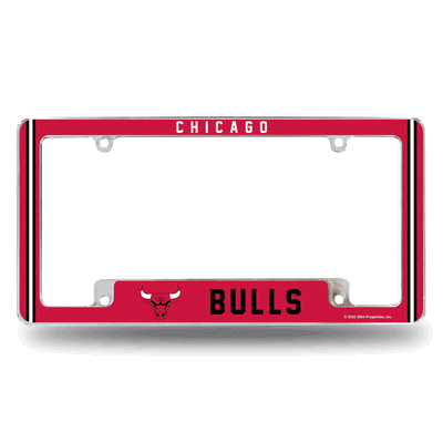 Chicago Bulls Classic 12" x 6" Chrome Automotive License Plate Frame