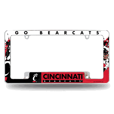 Cincinnati Bearcats Primary 12"x 6" Chrome Auto License Plate Frame