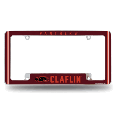 Claflin�Panthers12"x 6" Chrome Automotive License Plate Frame