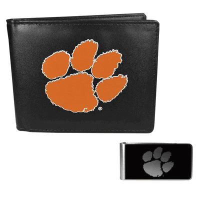 Clemson Tigers Bi-fold Wallet & Black Money Clip