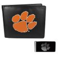 Clemson Tigers Bi-fold Wallet & Black Money Clip Clemson Tigers Bi-fold Wallet & Black Money Clip