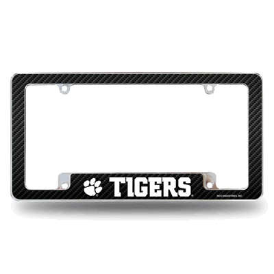 Clemson Tigers Black 12"x 6" Chrome Automotive License Plate Frame
