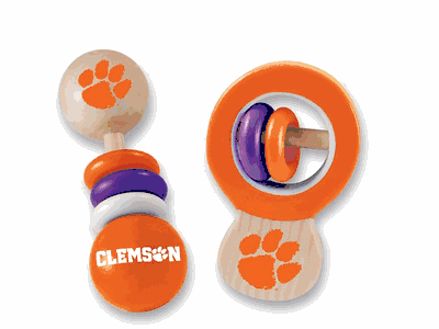 Clemson Tigers NCAA Wood Rattle 2-Pack