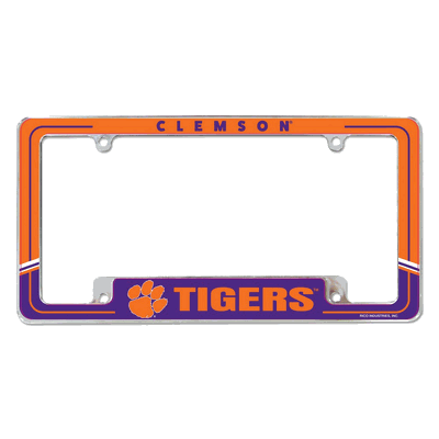 Clemson Tigers Two-Tone 12"x 6" Chrome Automotive License Plate Frame
