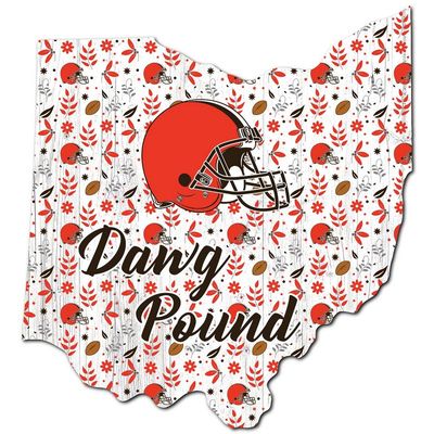 Cleveland Browns 12" Floral State Sign