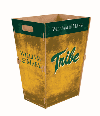 College of William and Mary Large Wooden Trash Bin