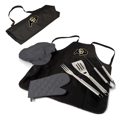 Colorado Buffaloes BBQ Apron Tote Pro Grill Set
