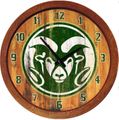 Colorado State Rams 20" Barrel Team Logo Wall Clock-Primary Logo-Color Weathered Colorado State Rams 20" Barrel Team Logo Wall Clock-Primary Logo-Color Weathered