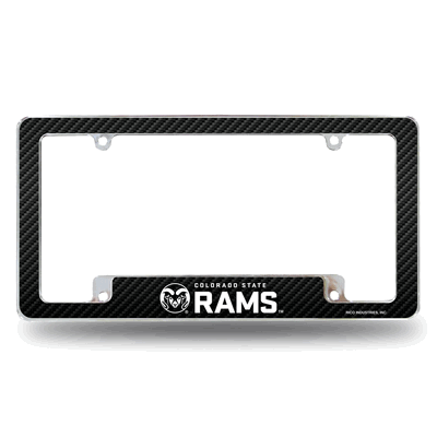 Colorado State Rams Black 12"x 6" Chrome Auto License Plate Frame