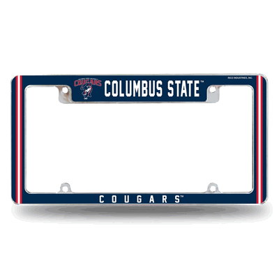 Columbus State�Cougars12"x 6" Chrome Automotive License Plate Frame