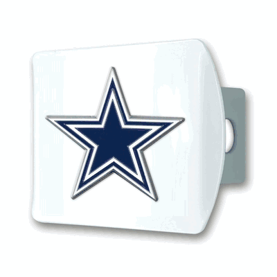 Dallas Cowboys White Metal Hitch Cover with 3D Color Emblem