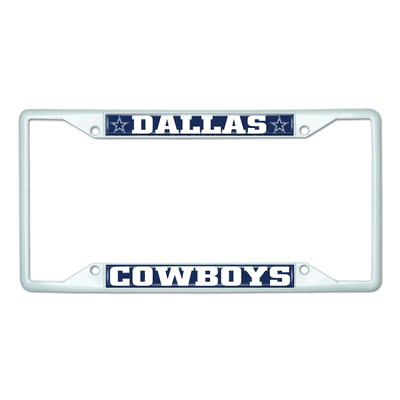 Dallas Cowboys White Metal License Plate Frame
