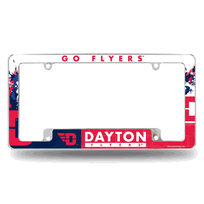 Dayton Flyers Primary 12"x 6" Chrome Automotive License Plate Frame