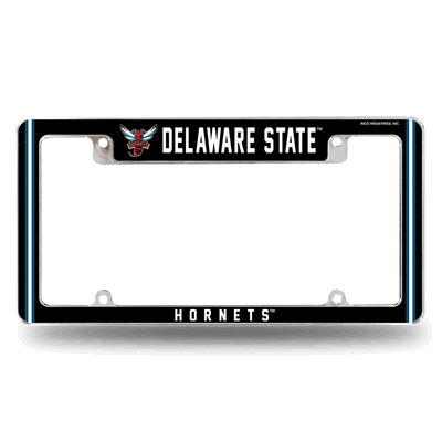 Delaware State�Hornets12"x 6" Chrome Automotive License Plate Frame