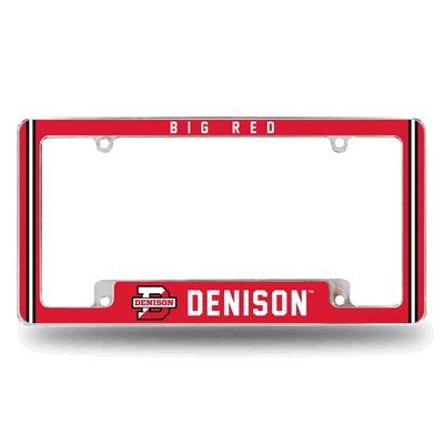 Denison�Big Red12"x 6" Chrome Automotive License Plate Frame