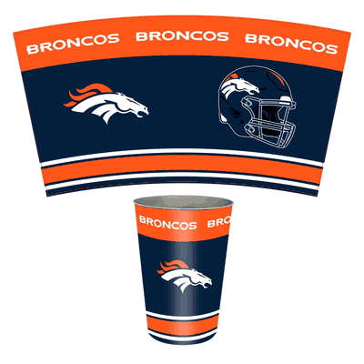 Denver Broncos 3.3 Gallon Wastebasket