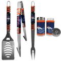 Denver Broncos 3 Piece Tailgate BBQ Set with Salt and Pepper Shakers Denver Broncos 3 Piece Tailgate BBQ Set with Salt and Pepper Shakers