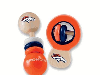 Denver Broncos NFL Wood Rattle 2-Pack