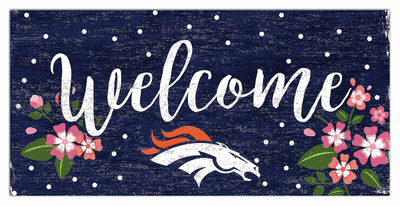 Denver Broncos Welcome Floral Sign - 6x12
