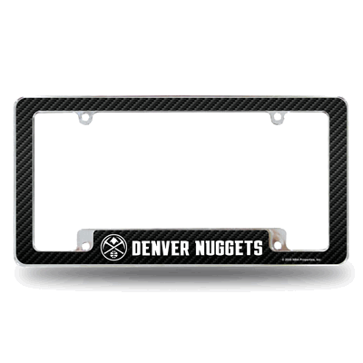 Denver Nuggets Black 12" x 6" Chrome Auto License Plate Frame