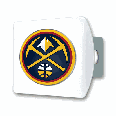 Denver Nuggets White Metal Hitch Cover with 3D Color Emblem