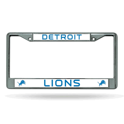 Detroit Lions Premium 12" x 6" Chrome Frame With Plastic Inserts